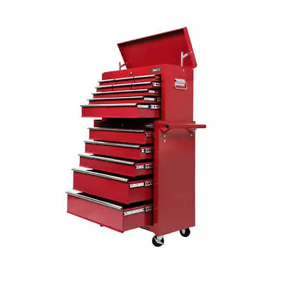 Giantz 14 Drawer Tool Box Cabinet Chest Mechanic Garage Storage Trolley Red • $328.15