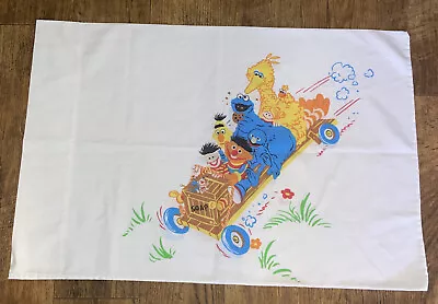 Vintage SESAME STREET Big Bird Cookie Monster Bert Ernie Pillow Case 1980's • $14.99