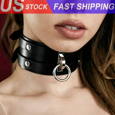 Fetish Neck Belt Slave Circle Ring Leather Harness O-ring Choker Collar • $10.09