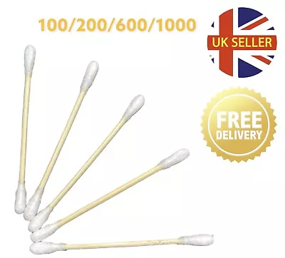 500 Bamboo Cotton Buds Natural Wood Biodegradable ECO Swabs Qtips Ear Fine Tip • £2.29