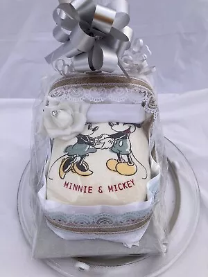 Disney Mickey And Minnie Mouse Nappy Cake Pram Gift Baby Shower Unisex • £20