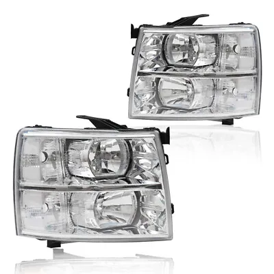 Fit For 07-13 Chevy Silverado 1500/2500/3500 Clear Corner Headlights Replacement • $68.80