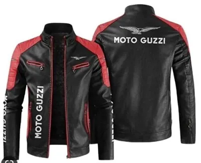 Motoguzzi Motorcycle Leather Jacket Biker Cowhide Motorbike Jacket In Ce Armour • $175.55