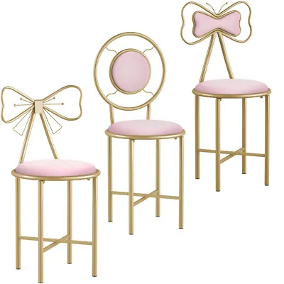 Vanity Stool Chair Gold Glam Dressing Room Make-up Padded Stool Bedroom Bathroom • £59.93