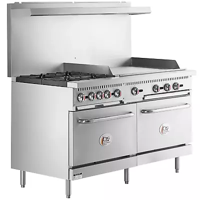 Natural Gas 4 Burner 60  Range With 36  Griddle And 2 Standard Ovens • $3946.31