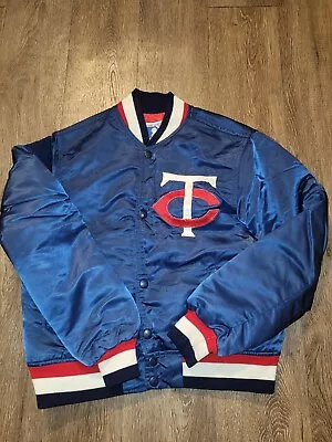 Vintage Starter Jacket Minnesota Twins 80s Satin Bomber Youth Medium MLB TC Logo • $109.88