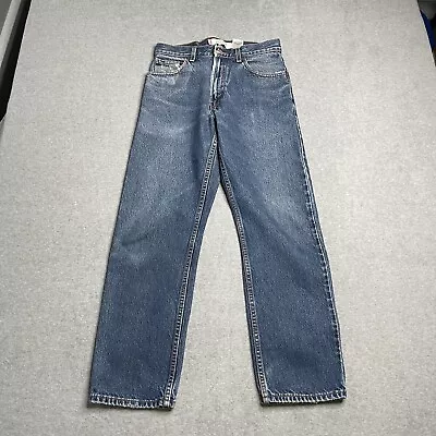 Levis 505 Jeans Mens 30x30 Blue Solid Regular Straight American Workwear Denim • $20.59