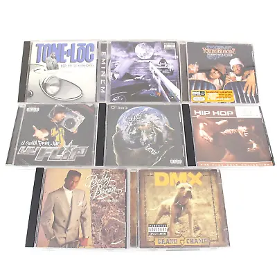 Rap Hip Hop Cd Lot Of 8 Ton Loc Eminem DMX D12 Lil Flip Youngbloodz Bobby Brown • $24.95