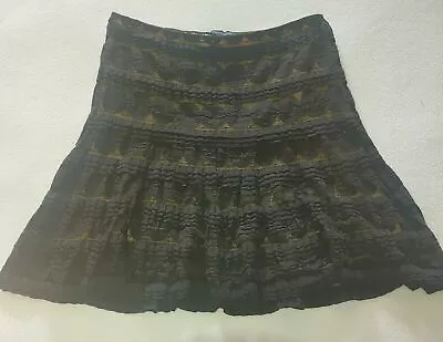 Max Edition Black Lace Skirt Size Medium Pull On Stretch Waist Fully Lined • $14