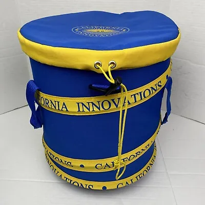 California Innovations Cooler Rolling Wheels Collapsible Blue Yellow Beach Boat • $17.59
