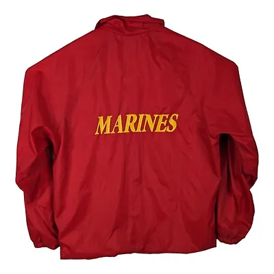 Vtg 80's Cardinal USMC Marine Corps Snap Button Windbreaker Jacket Men's Sz M • $29.95