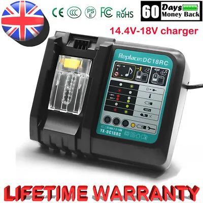 DC18RC For OEM Makita 14.4-18V Lithium Battery Charger Fast Charging For BL1850B • £23.90