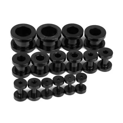 16PCS Stainless Steel Ear Plugs   Tunnel Stretcher Expander Kit Black- • £7.37