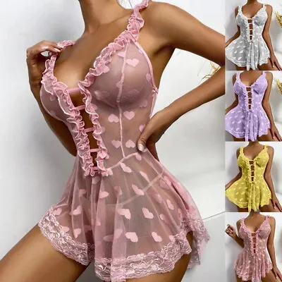 £10.31 • Buy Women's Nightdress Negligee Babydoll Nightgown Erotic Lingerie Sexy Sleepwear