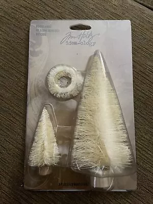 New Tim Holts Miniature Woodland Bottle Brush Trees Wreath  Idea-ology Pack Of 3 • $10