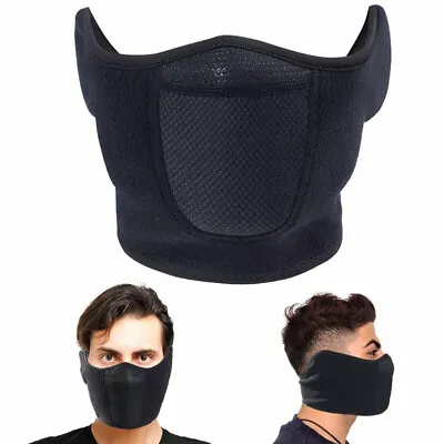 Men's Winter Fleece Thermal Half Face Mask Cycling Mouth Cover Skiing Ear Warmer • $7.99