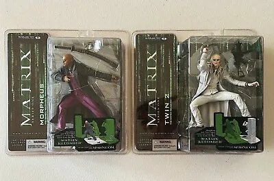 Matrix Reloaded Series One (lot Of 2) - Morpheus & Twin 2 - Mcfarlane 2003 - New • $80