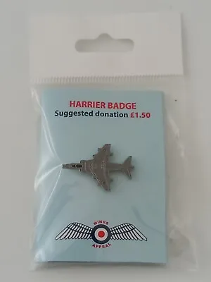 Wings Appeal RAF Harrier Badge Pin Royal Air Force Charity • £5