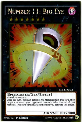 Yugioh! LP Number 11: Big Eye - PGL3-EN063 - Gold Rare - 1st Edition Lightly Pla • $6.63