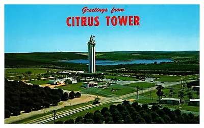 Clermont FL Florida Greeting From Citrus Tower Bird's Eye View Chrome Postcard • $5.94