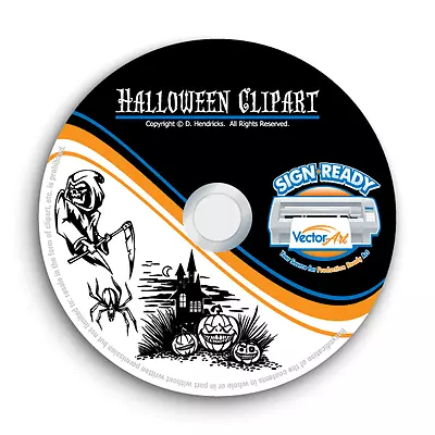 Halloween Clipart-vector Clip Art-vinyl Cutter Plotter Images&tshirt Graphics Cd • $24.95