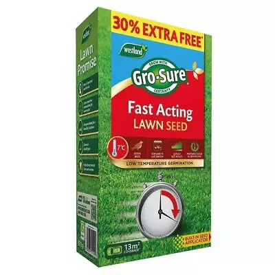 Westland Gro-Sure Fast Acting Lawn Seed 13m2 450g - Low Temperature Germination • £7.29