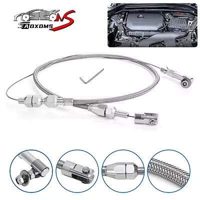 Universal 24   Stainless Steel Throttle Cable Braided For Ford GM Mustang 302 • $17.49