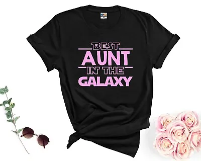 Funny Auntie Gift T-shirt Best Aunt In The Galaxy Aunty Birthday Gift Ladies Top • £12.99
