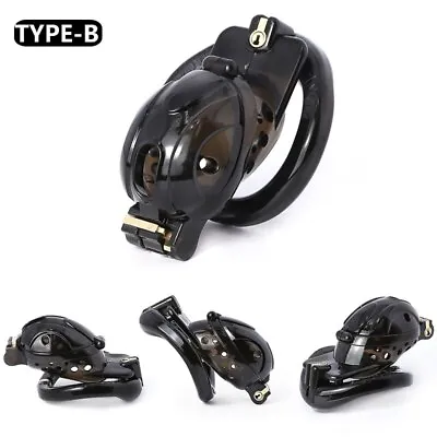 New Male Chastity Cage Openable Quick Disassemble Cap 2 Flip 4 Pcs Rings • $85.38