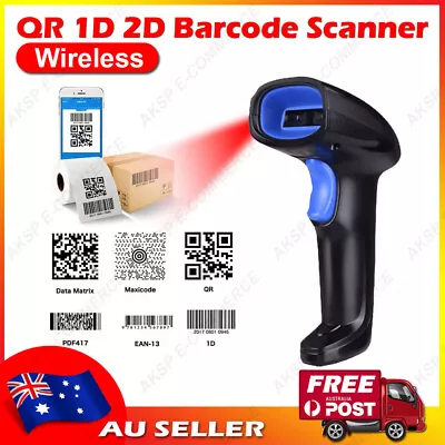 Wireless QR Scanner 2D Bar Code Scanner  2.4 G Wireless 2D & 1D Barcode Reader • $45.95