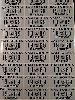 1969 California License Plate Registration Sticker Decal YOM CA DMV • $12