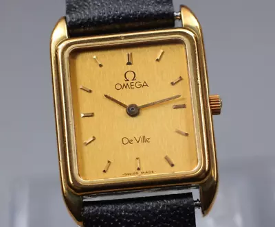 【Vintage N MINT】 Omega DeVille Cal. 1450 Square Gold Qz Women's Watch From... • $434.64