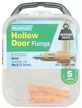 £5.99 • Buy Plasplugs - Hollow Door Fixing Kit (Pack Of 5)