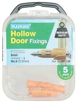 £5.99 • Buy Plasplugs - Hollow Door Fixing Kit (Pack Of 5)