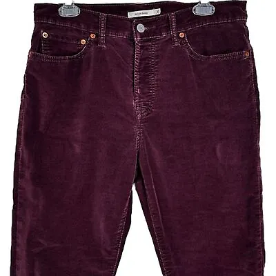 Levi’s Wedgie Skinny Velvet High Rise Buttonfly Pants In Burgundy Women’s Sz 31 • $35