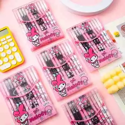 6 Set Kawaii Sanrio My Melody 0.5mm Gel Pens Erasable Black School Stationery • £5.29