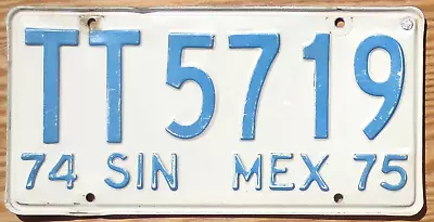 1974 1975 Sinaloa Mexico License Plate Number Tag • $10.50