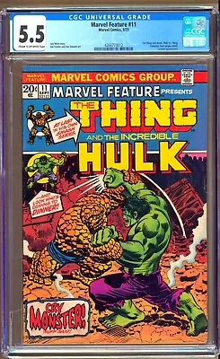 Marvel Feature #11 (1973) CGC 5.5 Cream To OW Pgs.  Starlin   Hulk Vs. Thing  • $59.99