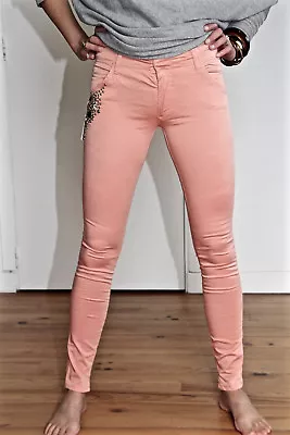 Chino Pants Pink Rhinestone Summer Met And Friends Baspiane T 27 36/38 New V • $79.29