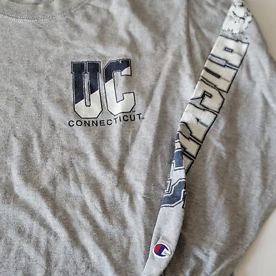 $11.99 • Buy Vtg Champion UC Huskies UConn Sz Small With Sleeve Hit Long Sleeve T-shirt