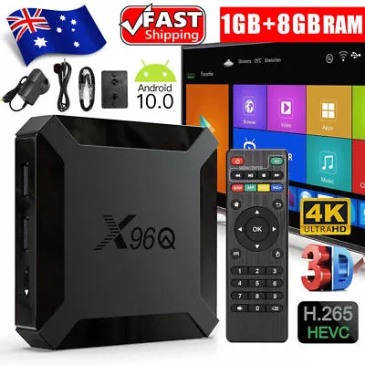 X96Q HD Android 10.0 Smart TV Box UHD 4K WIFI Media Player HDMI 8GB AU PLUG AU • $34.99