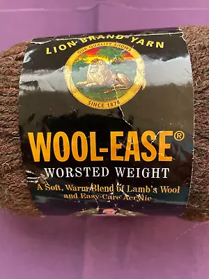 Lion Brand Wool-Ease Worsted Weight Wool / Acrylic Blend Yarn Clr 127 Mink Brown • $4