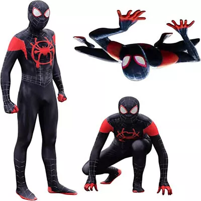 Men Spiderman Cosplay Costume Superhero Fancy Dress Jumpsuit Bodysuit Halloween﹤ • £21.19