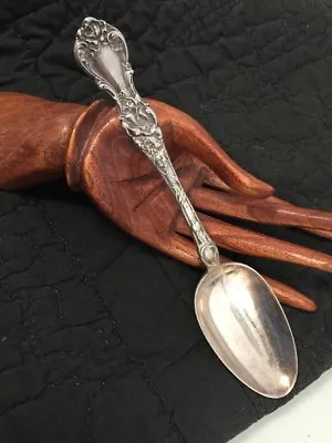 R Wallace Floral Pattern 1835  - Table/Serving Silver Spoon 8.5  Monogrammed S • $14.95