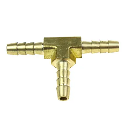 2pcs 1/4 HOSE ID Barb Tee Brass Pipe 3 Way T Fitting Thread Gas Fuel Water Air • $7.99