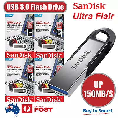 SanDisk Flash Drive Ultra Flair 16GB 32GB 64GB 128GB 256GB USB 3.0 Memory Stick • $9.85