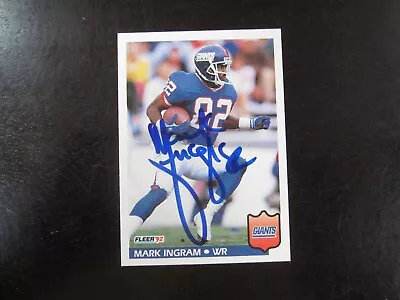 1992 Fleer # 294 Mark Ingram Autograph Signed Auto Card (M2) New York Giants • $9.99