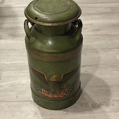 Vintage Steel 5 Gallon Milk Can With Colonial American Eagle USA • $135