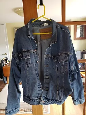 Vtg 90's Levi's Denim  Blue Jean Jacket Mens Size XL Harley Biker Patch • $29.99