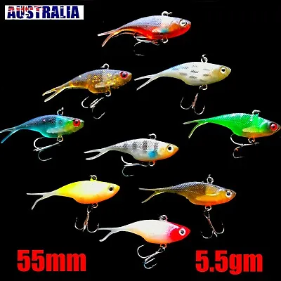 $5.99 • Buy Soft Plastic Vibe Fishing Lure Tackle  55mm Vibes  Flathead Bream Whiting Lures